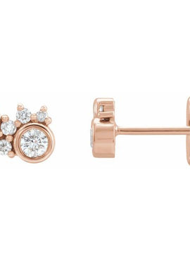 14K White Gold 1/4 CTW Natural Diamond Scattered Bezel-Set Earrings