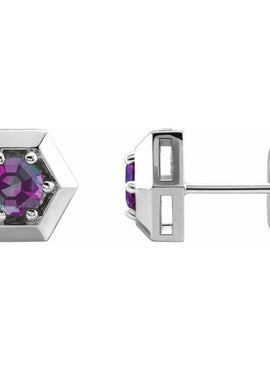 14K White Gold 1/2 CTW Natural Diamond Geometric Earrings