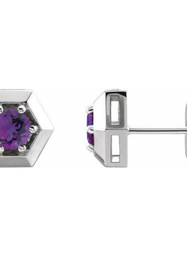 14K White Gold 1/2 CTW Natural Diamond Geometric Earrings
