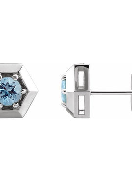 14K White Gold 1/2 CTW Natural Diamond Geometric Earrings