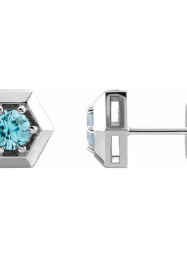 14K White Gold 1/2 CTW Natural Diamond Geometric Earrings