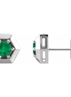 14K White Gold 1/2 CTW Natural Diamond Geometric Earrings