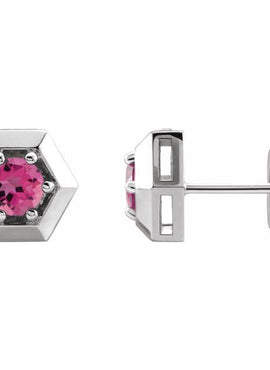 14K White Gold 1/2 CTW Natural Diamond Geometric Earrings