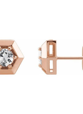 14K White Gold 1/2 CTW Natural Diamond Geometric Earrings