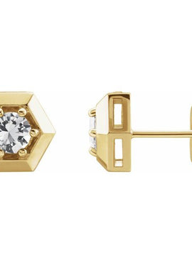 14K White Gold 1/2 CTW Natural Diamond Geometric Earrings