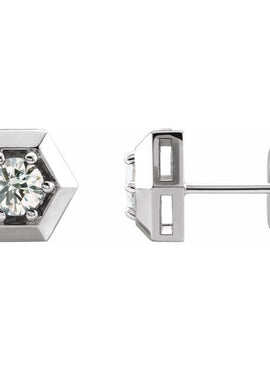 14K White Gold 1/2 CTW Natural Diamond Geometric Earrings