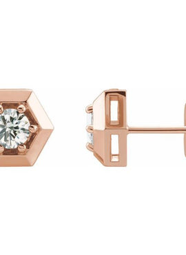 14K White Gold 1/2 CTW Natural Diamond Geometric Earrings