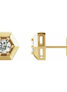 14K White Gold 1/2 CTW Natural Diamond Geometric Earrings
