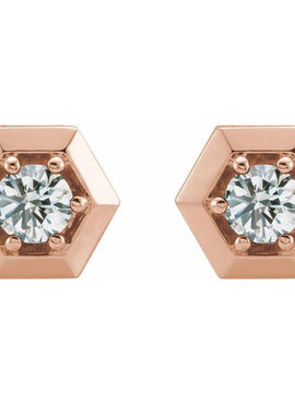 14K White Gold 1/2 CTW Natural Diamond Geometric Earrings