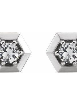 14K White Gold 1/2 CTW Natural Diamond Geometric Earrings