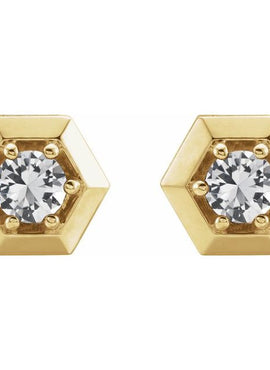 14K White Gold 1/2 CTW Natural Diamond Geometric Earrings