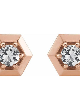 14K White Gold 1/2 CTW Natural Diamond Geometric Earrings