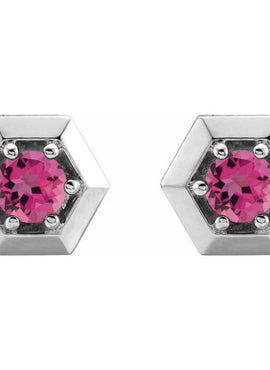 14K White Gold 1/2 CTW Natural Diamond Geometric Earrings