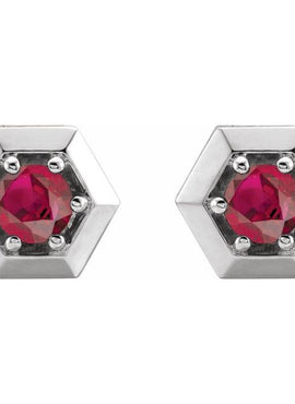 14K White Gold 1/2 CTW Natural Diamond Geometric Earrings