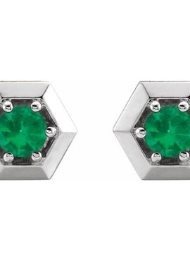 14K White Gold 1/2 CTW Natural Diamond Geometric Earrings