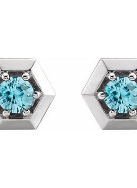14K White Gold 1/2 CTW Natural Diamond Geometric Earrings
