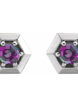 14K White Gold 1/2 CTW Natural Diamond Geometric Earrings