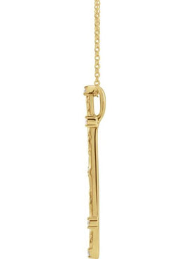 14K White Gold .07 CTW Natural Diamond Vintage-Inspired Vertical Bar Pendant