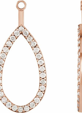 14K White Gold 1/5 CTW Natural Diamond Teardrop Earring Jackets