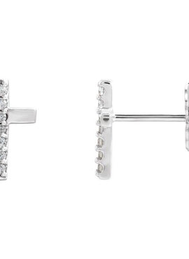 14K Yellow Gold .06 CTW Natural Diamond Cross Earrings