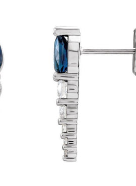 14K White Gold Lab-Grown Alexandrite & 1/4 CTW Natural Diamond Earrings