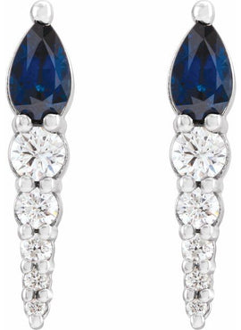 14K White Gold Lab-Grown Alexandrite & 1/4 CTW Natural Diamond Earrings