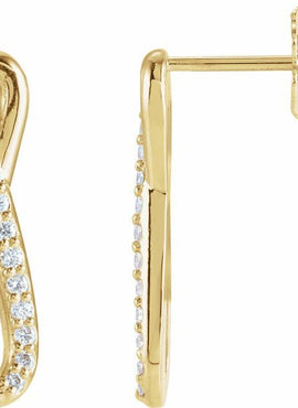 14K White Gold 1/8 CTW Natural Diamond Infinity-Inspired Earrings