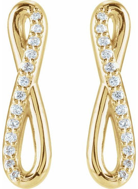 14K White Gold 1/8 CTW Natural Diamond Infinity-Inspired Earrings