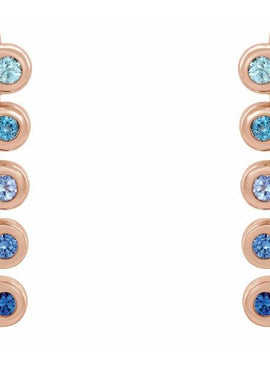 14K White Gold 1/3 CTW Natural Diamond Bezel-Set Bar Earrings