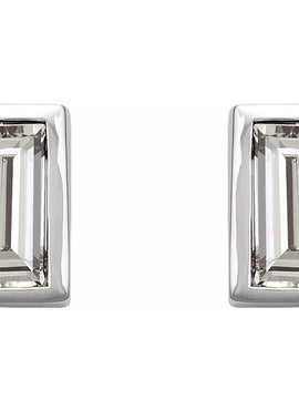 14K White Gold .07 CTW Natural Diamond Bezel-Set Earrings