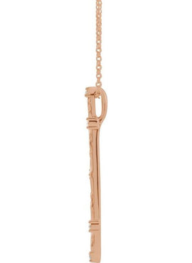 14K White Gold .07 CTW Natural Diamond Vintage-Inspired Vertical Bar Pendant