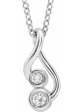 14K White Gold .07 CTW Natural Diamond Hold You Forever® Pendant