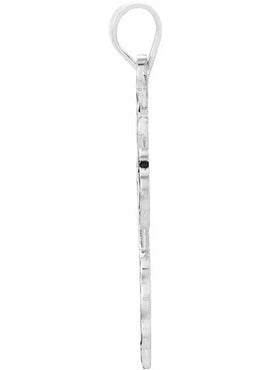 14K White Gold 32x21 mm Orthodox Cross Pendant