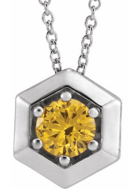 14K White Gold 1/2 CT Natural Diamond Geometric 16-18