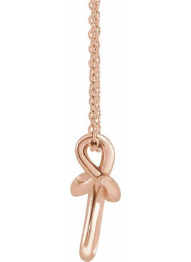 14K White Gold Youth Cross Pendant