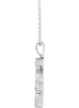 14K White Gold 1 CTW Natural Diamond Cross 16-18