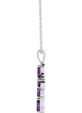 14K White Gold 1 CTW Natural Diamond Cross 16-18
