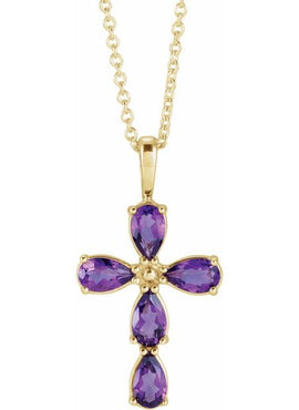 14K White Gold 1 CTW Natural Diamond Cross 16-18