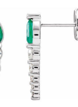 14K White Gold Lab-Grown Alexandrite & 1/4 CTW Natural Diamond Earrings