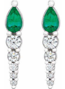 14K White Gold Lab-Grown Alexandrite & 1/4 CTW Natural Diamond Earrings