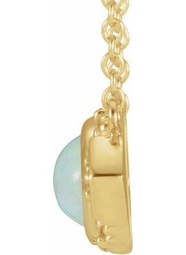 14K White Gold Natural Ethiopian Opal & Natural Pink Sapphire Vintage-Inspired 16