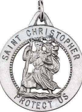 14K Yellow Gold 25 mm St. Christopher Medal