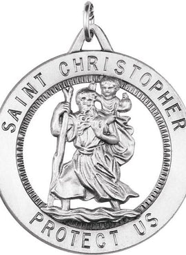 14K Yellow Gold 25 mm St. Christopher Medal