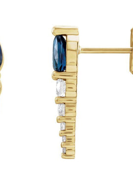 14K White Gold Lab-Grown Alexandrite & 1/4 CTW Natural Diamond Earrings
