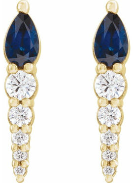 14K White Gold Lab-Grown Alexandrite & 1/4 CTW Natural Diamond Earrings