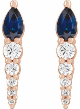 14K White Gold Lab-Grown Alexandrite & 1/4 CTW Natural Diamond Earrings