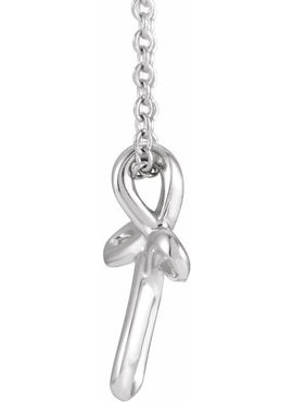 14K White Gold Youth Cross Pendant