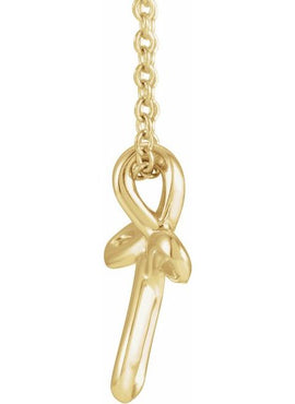 14K White Gold Youth Cross Pendant