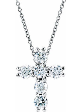 14K Rose Gold 1 3/8 CTW Natural Diamond Cross Pendant