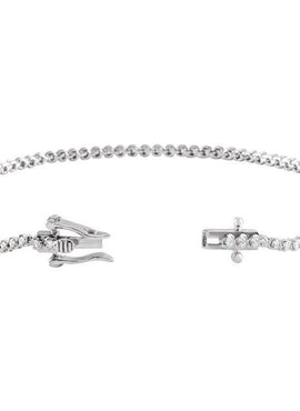 14K White Gold 7/8 CTW Natural Diamond Line 7